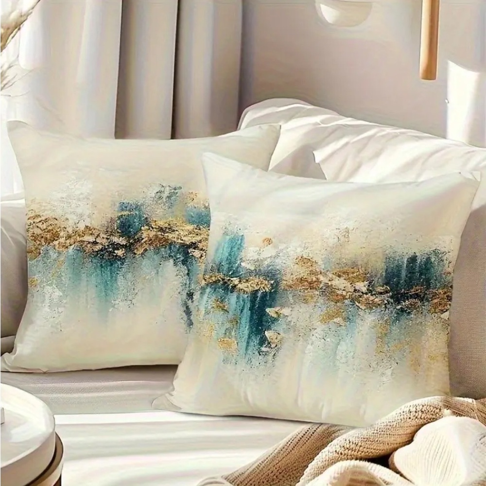 2 Boho Style Abstract Art Throw Pillow Covers